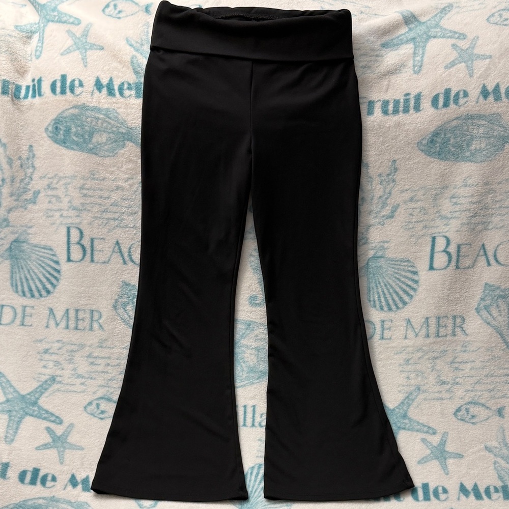 5️⃣ FOR 2️⃣0️⃣ SALE 🏷️ Art Class Black Foldover Flared Girls Leggings Size M (8)